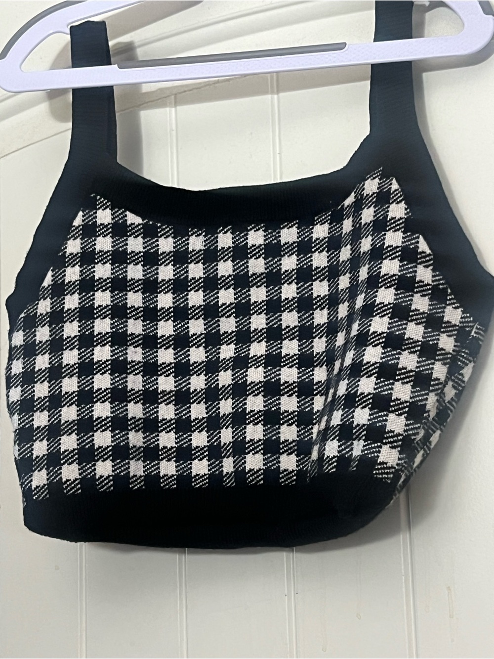 Black & White Gingham hand sewn bag/purse